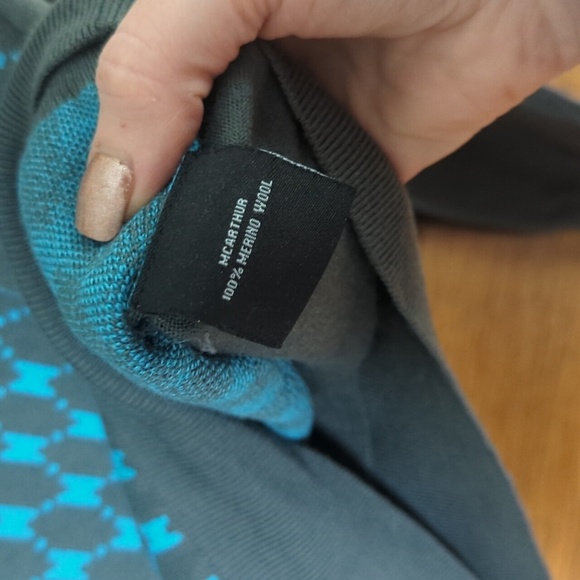 G Mac 100% Merino Wool Sports 3/4 Zip Mens Sweater Size Medium Abstract Print - Picture 3 of 7